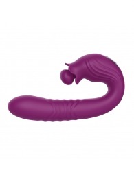 Фиолетовый вибратор Selove Campanula с вращающимся стимулятором клитора - 18,2 см. - Selove