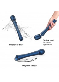 Синий вибромассажёр с насадками Man.wand Edgy - Manwan - в Новокуйбышевске купить с доставкой