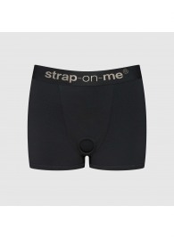 Черные трусики-боксеры для фиксации насадок Strap-on-me Harness Lingerie Allure - size L - Strap-on-me - купить с доставкой в Новокуйбышевске