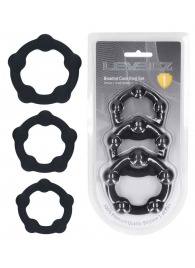 Набор из 3 эрекционных колец Beaded Silicone Cockring Set - Shots Media BV - в Новокуйбышевске купить с доставкой