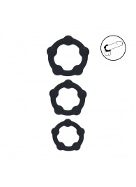 Набор из 3 эрекционных колец Beaded Silicone Cockring Set - Shots Media BV - в Новокуйбышевске купить с доставкой