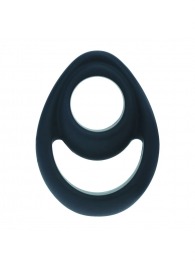 Черное эрекционное кольцо Double Ergo Silicone Cockring - Shots Media BV - в Новокуйбышевске купить с доставкой