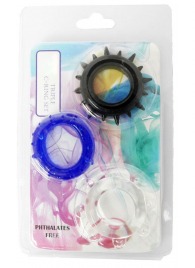 Набор из 3 эрекционных колец разного цвета и рельефа - Boys of Toys - в Новокуйбышевске купить с доставкой