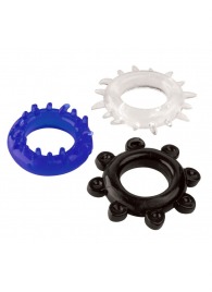 Набор из 3 эрекционных колец разного цвета и рельефа - Boys of Toys - в Новокуйбышевске купить с доставкой