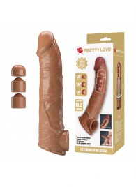 Карамельный фаллоудлинитель с подхватом мошонки Silas - 26 см. - Baile - в Новокуйбышевске купить с доставкой