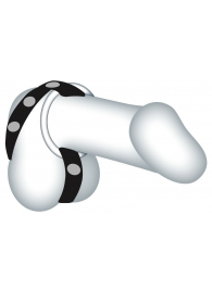 Подхват для мошонки с 3 съемными эрекционными кольцами Leder-Riemen - Orion - в Новокуйбышевске купить с доставкой