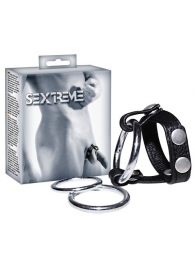 Подхват для мошонки с 3 съемными эрекционными кольцами Leder-Riemen - Orion - в Новокуйбышевске купить с доставкой