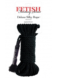 Черная веревка для фиксации Deluxe Silky Rope - 9,75 м. - Pipedream - купить с доставкой в Новокуйбышевске
