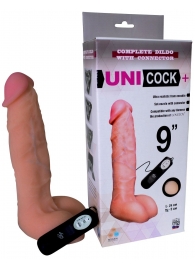Фаллическая насадка Харнесс UNICOCK 9  с вибрацией - 24 см. - LOVETOY (А-Полимер) - купить с доставкой в Новокуйбышевске