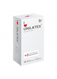 Ультратонкие презервативы Unilatex Ultra Thin - 12 шт. + 3 шт. в подарок - Unilatex - купить с доставкой в Новокуйбышевске