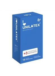 Классические презервативы Unilatex Natural Plain - 12 шт. + 3 шт. в подарок - Unilatex - купить с доставкой в Новокуйбышевске