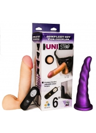 Вибрострапон с двумя насадками UniStrap - 18 и 18 см. - LOVETOY (А-Полимер) - купить с доставкой в Новокуйбышевске