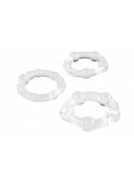 Набор из 3 прозрачных эрекционных колец с разным рельефом - A-toys - в Новокуйбышевске купить с доставкой
