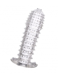 Гелевая прозрачная насадка c шипами - 12 см. - Toyfa Basic - в Новокуйбышевске купить с доставкой
