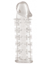 Гелевая прозрачная насадка с шипами - 12 см. - Toyfa Basic - в Новокуйбышевске купить с доставкой