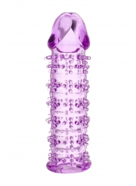 Гелевая фиолетовая насадка на фаллос с шипами - 12 см. - Toyfa Basic - в Новокуйбышевске купить с доставкой