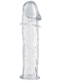 Гладкая прозрачная насадка с усиками под головкой - 12,5 см. - Toyfa Basic - в Новокуйбышевске купить с доставкой