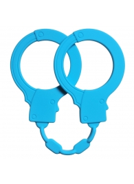 Голубые силиконовые наручники Stretchy Cuffs Turquoise - Lola Games - купить с доставкой в Новокуйбышевске