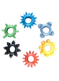 Набор из 6 разноцветных эрекционных колец - Toyfa Basic - в Новокуйбышевске купить с доставкой