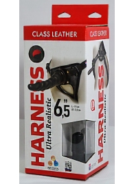 Насадка-фаллоимитатор на кожаных трусиках Harness Ultra Realistic 6,5  - 18,5 см. - LOVETOY (А-Полимер) - купить с доставкой в Новокуйбышевске