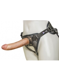 Насадка-фаллоимитатор на кожаных трусиках Harness Ultra Realistic 7  - 18 см. - LOVETOY (А-Полимер) - купить с доставкой в Новокуйбышевске