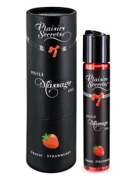 Массажное масло с ароматом клубники Huile de Massage Gourmande Fraise des Bois - 59 мл. - Plaisir Secret - купить с доставкой в Новокуйбышевске