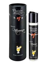 Массажное масло с ароматом пина колады Huile de Massage Gourmande Pina Colada - 59 мл. - Plaisir Secret - купить с доставкой в Новокуйбышевске