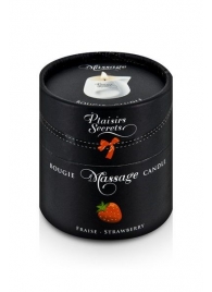 Массажная свеча с ароматом клубники Bougie de Massage Gourmande Fraise - 80 мл. - Plaisir Secret - купить с доставкой в Новокуйбышевске