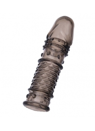 Дымчатая закрытая насадка ToyFa XLover с чешуйками и пупырышками - 13,5 см. - ToyFa - в Новокуйбышевске купить с доставкой