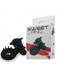 Чёрное эрекционное виброкольцо Sweet Ring с дельфинчиком - Baile - в Новокуйбышевске купить с доставкой