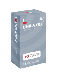 Презервативы с рёбрами Unilatex Ribbed - 12 шт. + 3 шт. в подарок - Unilatex - купить с доставкой в Новокуйбышевске