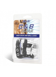Утяжка на пенис на замочке Duo Cock And Ball Lock - BlueLine - купить с доставкой в Новокуйбышевске