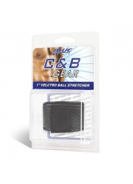 Чёрная утяжка на мошонку 1  Velcro Ball Stretcher - BlueLine - купить с доставкой в Новокуйбышевске