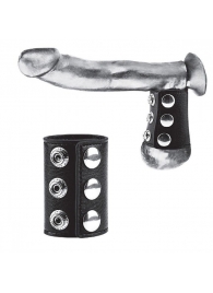 Утяжка на пенис на кнопочках 100% PVC STRAP WITH METAL SNAP - BlueLine - купить с доставкой в Новокуйбышевске