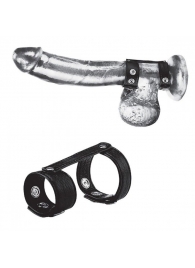 Утяжка на пенис с клёпками Duo Snap Cock And Ball Ring - BlueLine - купить с доставкой в Новокуйбышевске