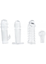 Набор из 4 насадок на член Pleasured Penis Enhancement Sleeve 4 Pack - XR Brands - в Новокуйбышевске купить с доставкой
