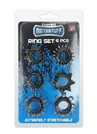 Набор из 6 дымчатых эрекционных колец MENZSTUFF 6PC STRECHEABLE RING SET - Dream Toys - в Новокуйбышевске купить с доставкой
