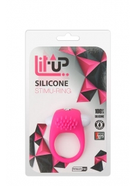 Розовое эрекционное кольцо с щеточкой LIT-UP SILICONE STIMU RING 5 - Dream Toys - в Новокуйбышевске купить с доставкой