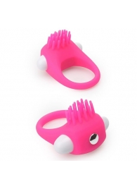 Розовое эрекционное кольцо с щеточкой LIT-UP SILICONE STIMU RING 5 - Dream Toys - в Новокуйбышевске купить с доставкой