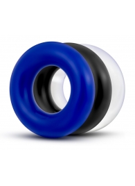 Набор из 3 разноцветных колец Stay Hard Donut Rings - Blush Novelties - в Новокуйбышевске купить с доставкой