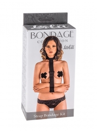Ошейник с длинной лентой и наручниками Strap Bondage Kit Plus Size - Lola Games - купить с доставкой в Новокуйбышевске