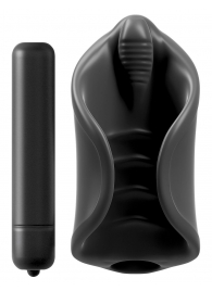 Чёрный мастурбатор Vibrating Silicone Stimulator с вибрацией - Pipedream - в Новокуйбышевске купить с доставкой