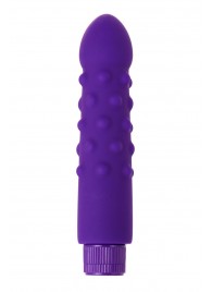Фиолетовый вибратор с шишечками - 17 см. - A-toys