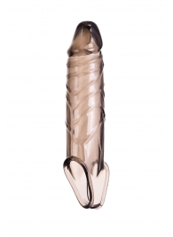 Дымчатая фаллическая насадка с подхватом и закрытой головкой - 16,2 см. - ToyFa - в Новокуйбышевске купить с доставкой