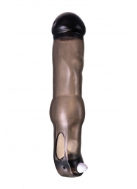 Закрытая фаллическая насадка на пенис с кольцом для фиксации  вибропулей - ToyFa - в Новокуйбышевске купить с доставкой