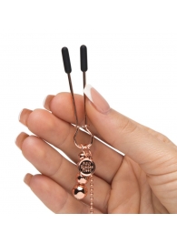 Золотистые зажимы для сосков и клитора All Sensation Nipple and Clitoral Chain - Fifty Shades of Grey - купить с доставкой в Новокуйбышевске