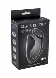 Чёрное эрекционное кольцо с анальной пробкой Button Anal Plug - Lola Games - в Новокуйбышевске купить с доставкой