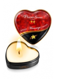 Массажная свеча с ароматом ванили Bougie Massage Candle - 35 мл. - Plaisir Secret - купить с доставкой в Новокуйбышевске