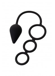 Тройное эрекционное кольцо с анальным хвостом Drop M-size - Erotist Adult Toys - в Новокуйбышевске купить с доставкой