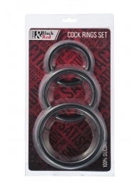 Набор из 3 чёрных эрекционных колец - ToyFa - в Новокуйбышевске купить с доставкой